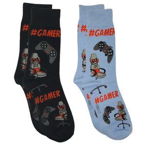 Gamer Playing Video Games Controller Gaming Chair Play Game 2 Pairs Men's Socks